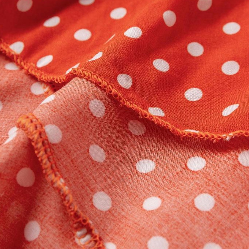 Boho Polka Dot Cami A line Orange Dress High Low - Picture 6 of 8